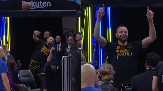 Stephen Curry hits insane full court shot from the tunnel pregame 😱 [upl. by Ardeahp]