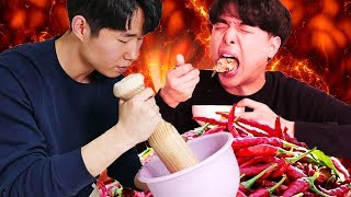 Mukbang ayam geprek terpedas ala orang Korea [upl. by Hairaza281]