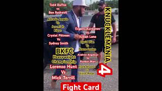 BKFC KnuckleMania 4 Fight Card Lorenzo Hunt vs Mick Terrill boxing [upl. by Adyam]