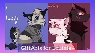 Two GiftArts for louixie  Louixie and Crowsong  Speedpaint art [upl. by Rennold]