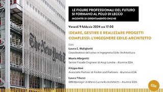 Ideare gestire e realizzare progetti complessi l’ingegnere EdileArchitetto [upl. by Lebatsirc]