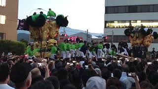 2018年平成30年新居浜太鼓祭り17日工場前東町VS西町 [upl. by Sana]