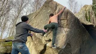 Strong Arête 7Aish  Eskdale  Lake District Bouldering [upl. by Ladonna300]