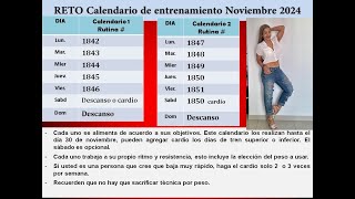 Calendario de entrenamiento Noviembre 2024 [upl. by Monti]