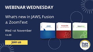 Webinar Wednesday What’s new in JAWS zoomtext and Fusion 2023 [upl. by Eseneg]