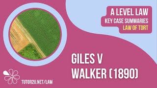 Giles v Walker 1890  ALevel Law  Key Case Summaries  Tort Law [upl. by Arluene]