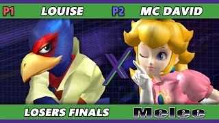 SX 564 LOSERS FINALS  MC David Peach Vs Louise Falco Smash Melee  SSBM [upl. by Ilan]