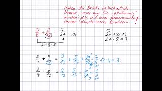 Brüche addieren und subtrahieren [upl. by Nanoc]