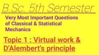 Virtual work and DAlemberts principle DAlemberts principle of classical mechanics [upl. by Petracca]