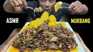 Mouth Waterx Red Beans amp Plantain ASMR MUKBANG With Fish amp Cow skin Asmr Red Beans African Mukbang [upl. by Oremo]