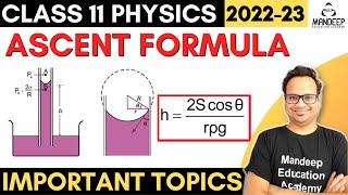 Ascent Formula Class 11 Physics Important Derivations [upl. by Ahseikal]