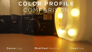 EOS RP CLog Vs Modified Neutral Vs CineStyle  Ungraded vs Color Corrected [upl. by Mialliw]