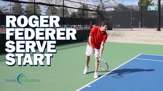 TENNIS SERVE  How Roger Federer Starts On His Serve  Tennis Evolution [upl. by Atekihs]