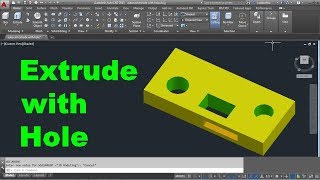 AutoCAD Extrude with Hole  AutoCAD Presspull Hole  AutoCAD 3D Change Plane [upl. by Drewett342]