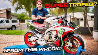 BUILDING AN APRILIA RACE BIKE FROM A WRECK  THEN GIVING IT AWAY [upl. by Faro]