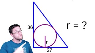 finding the radius of a circle inscribed in a right triangle [upl. by Misab]