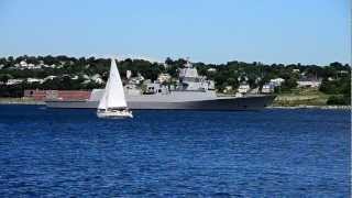 Norwegian Nansen Class Frigate HNoMS Thor Heyerdahl leaving Halifax harbor  Nova Scotia [upl. by Gian922]