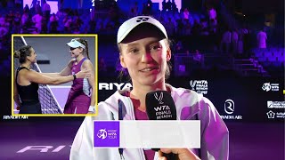 Elena Rybakina Interview after beating Aryna Sabalenka at the WTA Finals [upl. by Shanan]