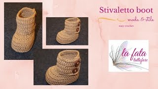 Tutorial stivale ugg uncinetto [upl. by Winnick]