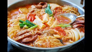 Korean Budae Jjiggae Army Base Stew [upl. by Aemat670]