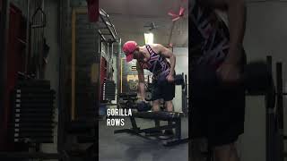 Gorilla Rows for increased upper back strength motivation foryou tutorial workout gym [upl. by Zzabahs]