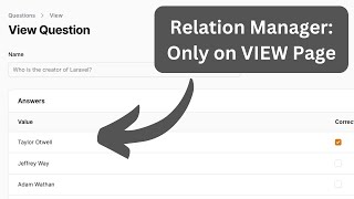 Filament Relation Manager Show on Edit Hide on View Page [upl. by Obadias802]