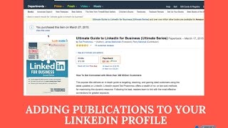 LinkedIn profile Adding Publications [upl. by Ardnnaed]