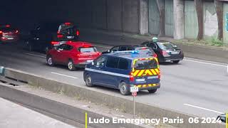 Imposant convoi de La BRI sur le périphérique en urgence  police Gendarmerie [upl. by Armmat]