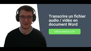 Transcrire un fichier audio  vidéo en document Word [upl. by Stevena476]