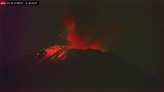 Oct 25 2024 Significant Eruption of Popocatépetl Volcano Mexico in 4K Ultra HD [upl. by Yroj]