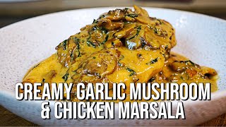 Creamy Garlic Mushroom Chicken Marsala  The Tastiest Recipe [upl. by Hutner]