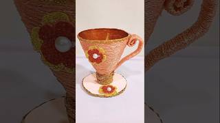 plastic bottle craft  How to make Plastic Bottle craft ideas cup and saucer burakcraftandart [upl. by Rosati]