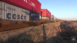 Intermodal Train Screams Through Tofield AB [upl. by Queridas513]