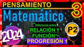 Diferencia entre relacion y funcion  pensamiento matematico 3 progresion 1 [upl. by Yelruc137]