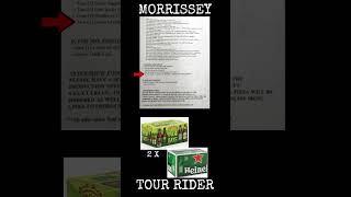 MORRISSEY Tour Rider 9 Production Office amp Front of House [upl. by Aerdnaek]