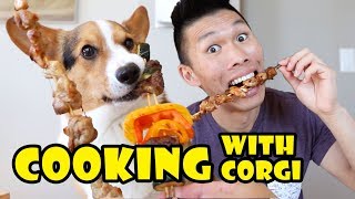 COOKING Kebabs with my CORGI Dog  Life After College Ep 635 [upl. by Xonnel915]