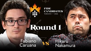 Fabiano Caruana  Hikaru Nakamura  FIDE Candidates 2024 [upl. by Wolfram]