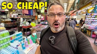 Shopping At The CHEAPEST Market In Bangkok Thailand [upl. by Bazil576]