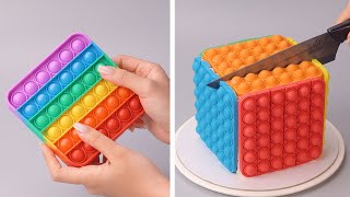 How To Make Rainbow Cake Decorating Ideas  So Yummy Colorful Cake Decorating Recipes [upl. by Gnek]