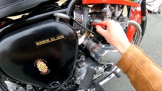 BSA A10 650 Super Rocket  Knott End Bike Meet Part 2  Tweaking the Carb [upl. by Ainalem745]