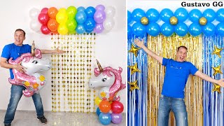 DECORACIONES PARA CUMPLEAÑOS ✨faciles y rapidas 😊👍 decoración con globos  gustavo gg [upl. by Lila]