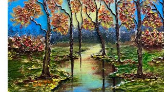 3d landscape painting  how to make a beautiful landscape painting [upl. by Ettennej]