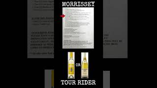 MORRISSEY Tour Rider 7 Band Dressing Room Food [upl. by Eihtak]