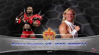 WWF Royal Rumble 1996 Match 2 Ahmed Johnson vs Jeff Jarrett [upl. by Hayarahs]