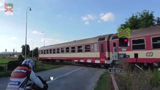 Železniční přejezd Bučovice  2482016  Czech railroad crossing [upl. by Enovad]