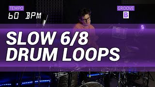 Slow 68 drum loop 60 BPM  The Hybrid Drummer [upl. by Rebane]