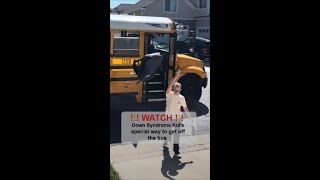 Down Syndrome Kids Special Way To Get Off The Bus [upl. by Sibyl]