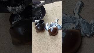 Casting Melting Aluminum into Shell Perfect Restore shorts viralvideo reels [upl. by Irene833]