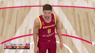 USA vs SPAIN EXHIBITION FULL GAME HIGHLIGHTS  2024 Paris Olympic Games Highlights Today 2K24 [upl. by Simson614]