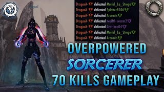 That Sorcerer Build is INSANE ⚡ 70 KILLS SOLO PvP BG GAMEPLAY ⚡ ESO Necrom [upl. by Ahsinor325]